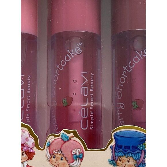 Set Of 4 Celavi X Strawberry Shortcake Berry Besties Lip Oil SET Peach Raspberry - Picture 7 of 12
